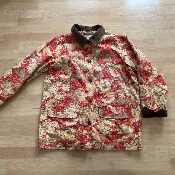 VINTAGE LL BEAN CHORE COAT FLORAL PRINT BARN JACKET XL - Picture 4 of 11